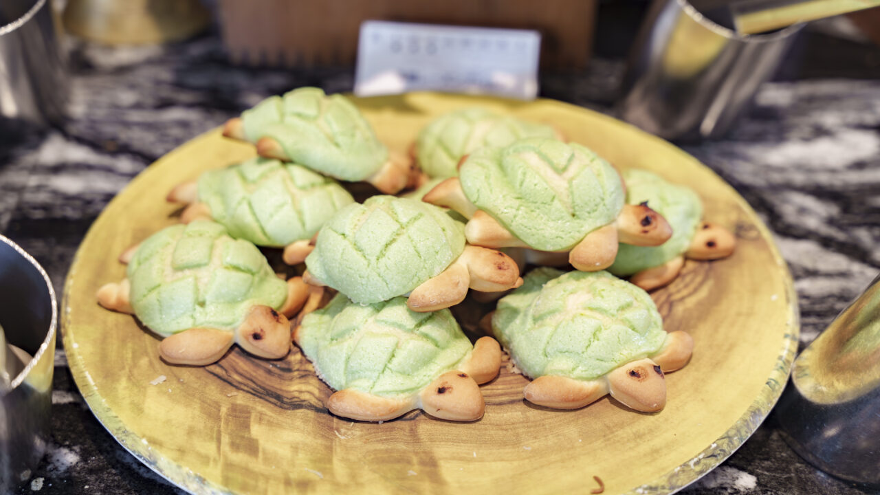 セイルフィッシュカフェの朝食ビュッフェで人気のウミガメ型メロンパン