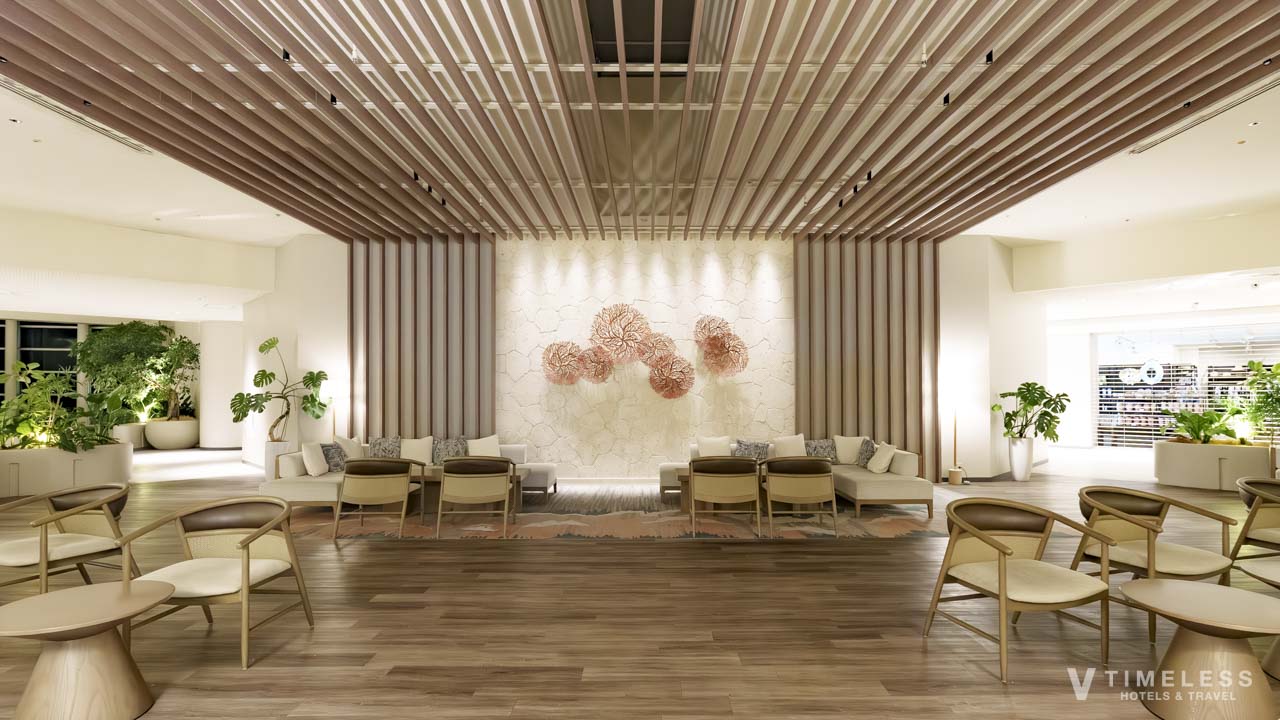 落ち着いた雰囲気のロビーの休憩スペース