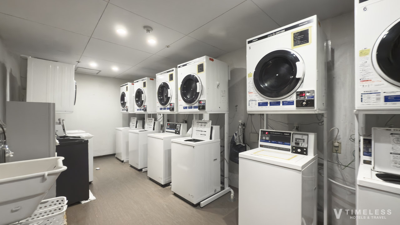 長期滞在に便利なコインランドリー