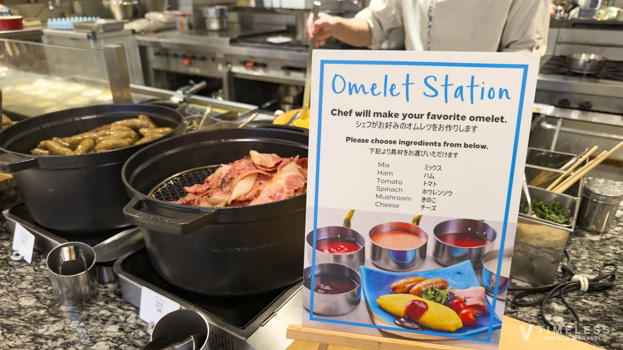 ライブキッチンのオムレツ