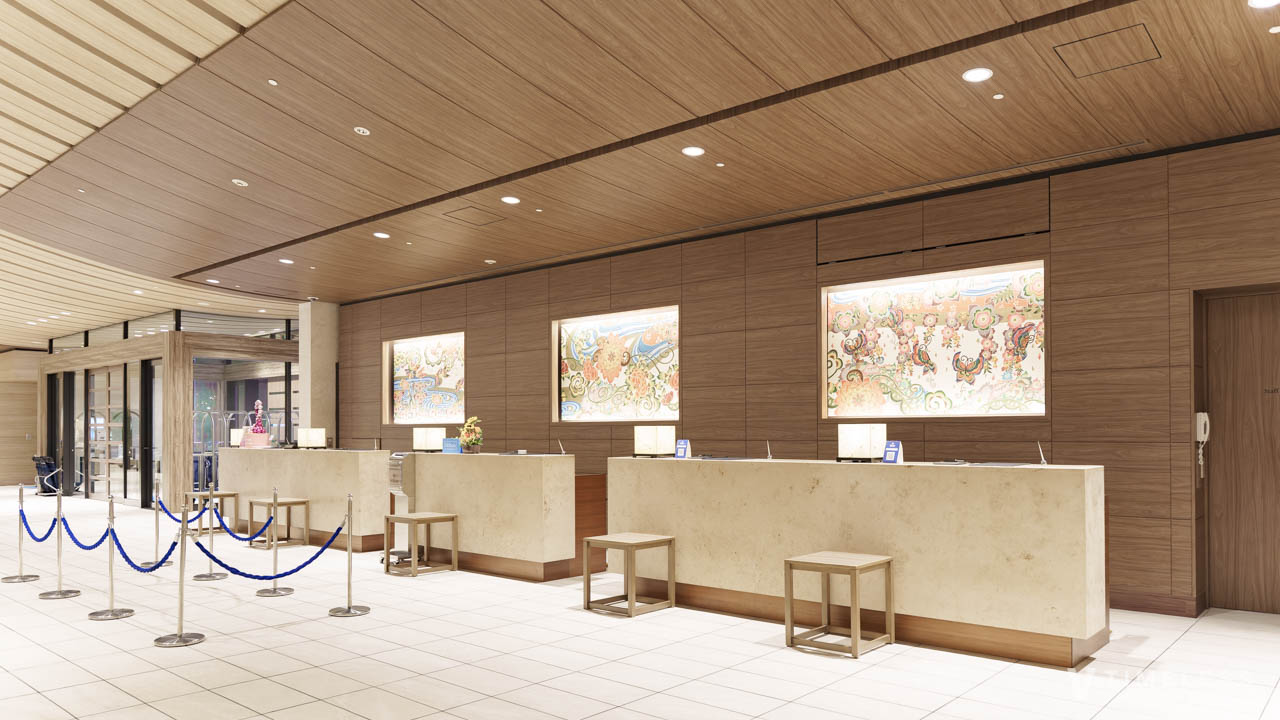 沖縄を感じられるレセプション