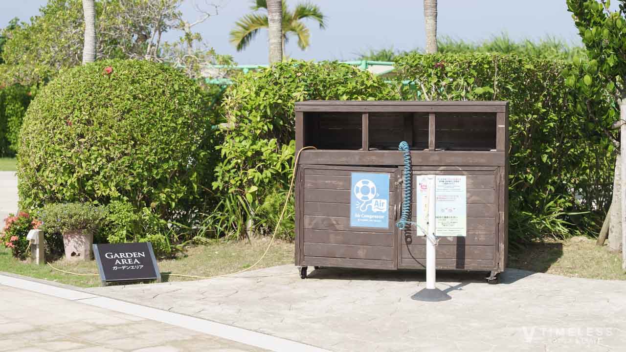 浮き輪の空気入れも完備