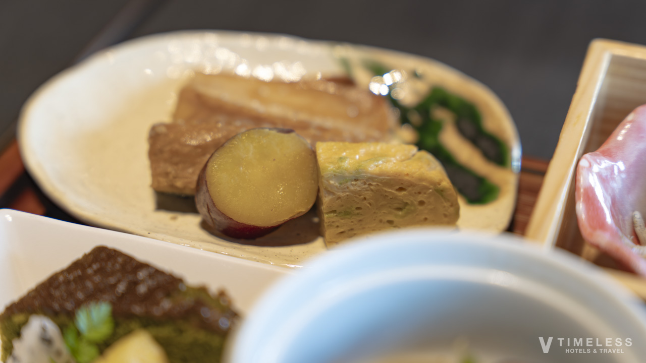 本日の焼き魚・出汁巻玉子・九十蜜煮