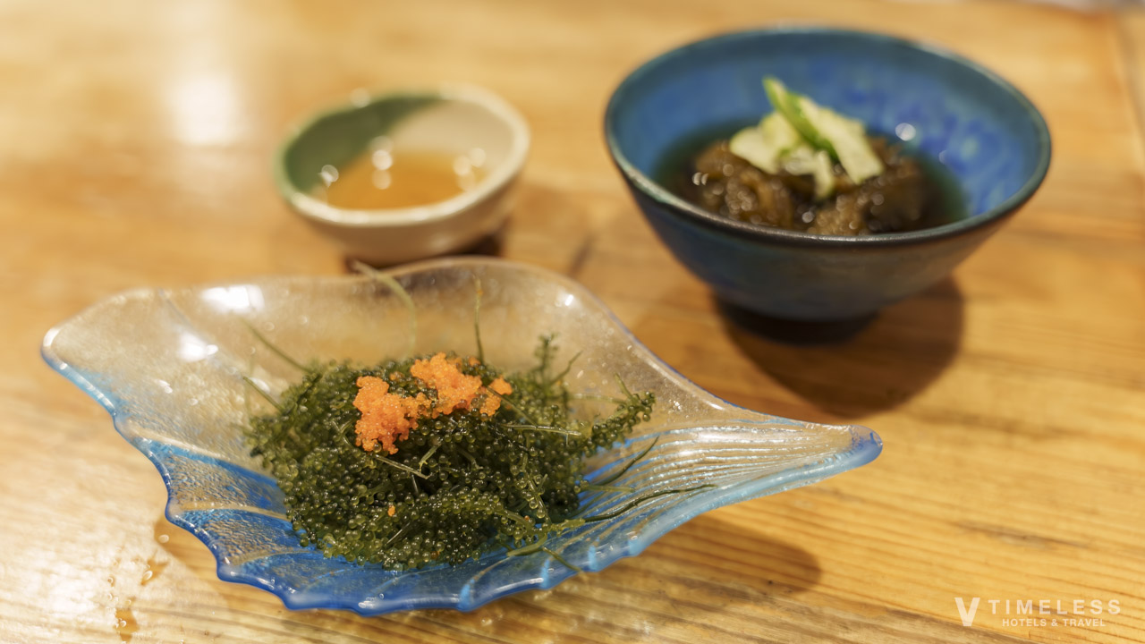 読谷 居酒屋で楽しむ沖縄定番前菜|味ごころ たいしょうの海ぶどうともずく酢