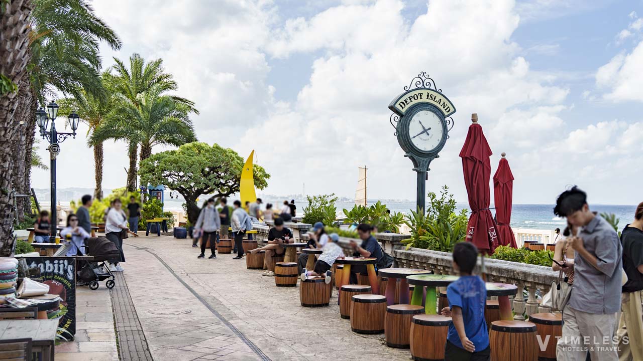 ジバゴ コーヒー ワークス オキナワ アメリカンビレッジ北谷の海沿いテラスと開放的な景色