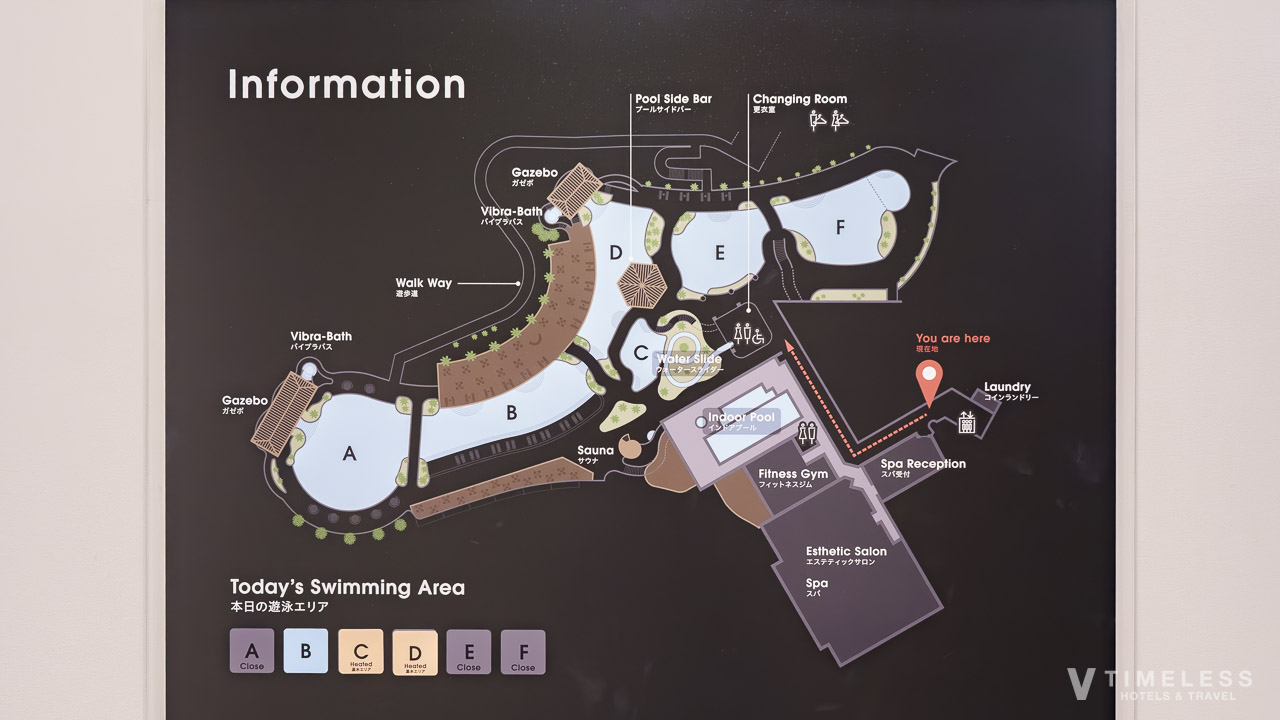 オリエンタルホテル沖縄リゾート&スパのプール施設配置が分かる案内マップ