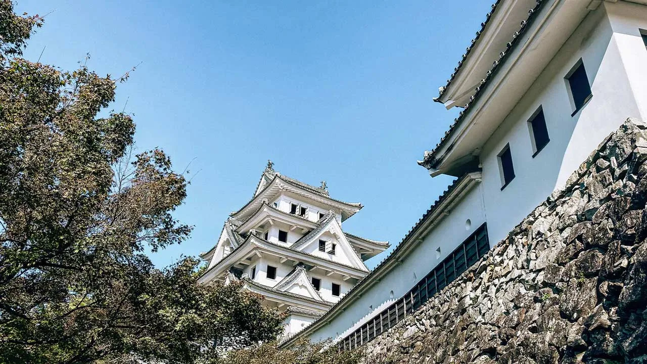 澄み切った青空に美しく映える白亜の郡上八幡城。フェアフィールド・バイ・マリオット・岐阜郡上からの歴史散策で、立派な石垣と豊かな自然に心奪われる瞬間。