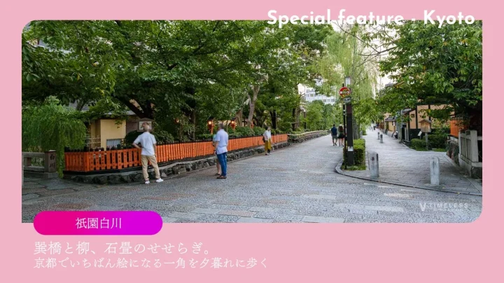 祇園白川｜巽橋と柳、石畳のせせらぎ。京都でいちばん絵になる一角を夕暮れに歩く