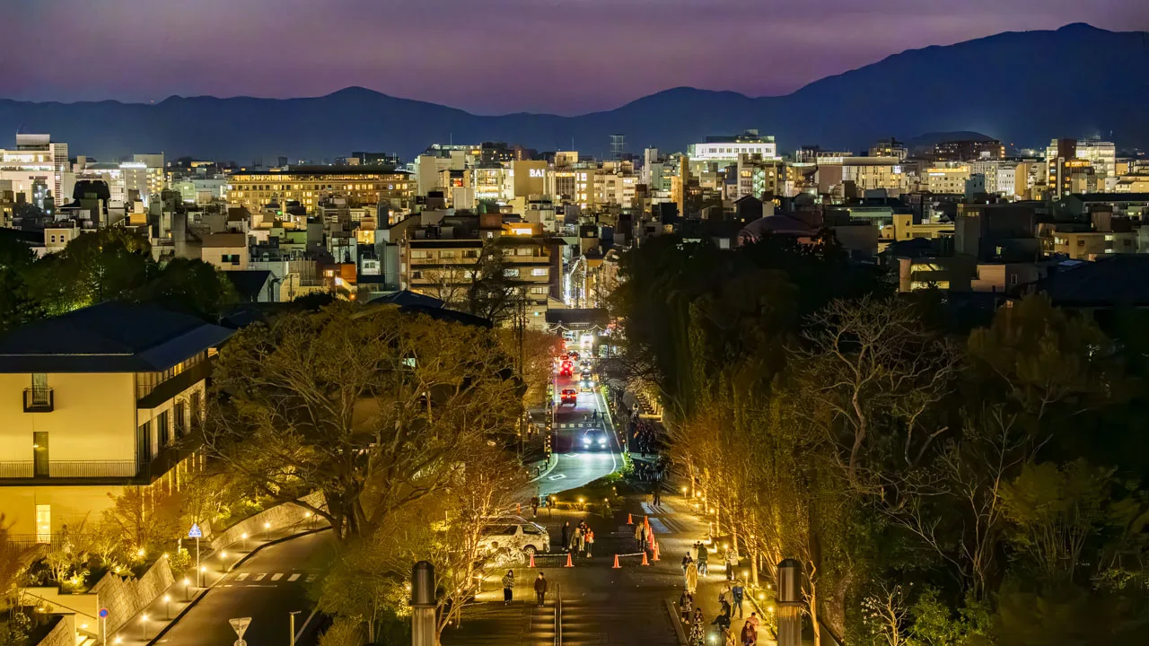 知恩院 三門楼上から見た京都の夜景